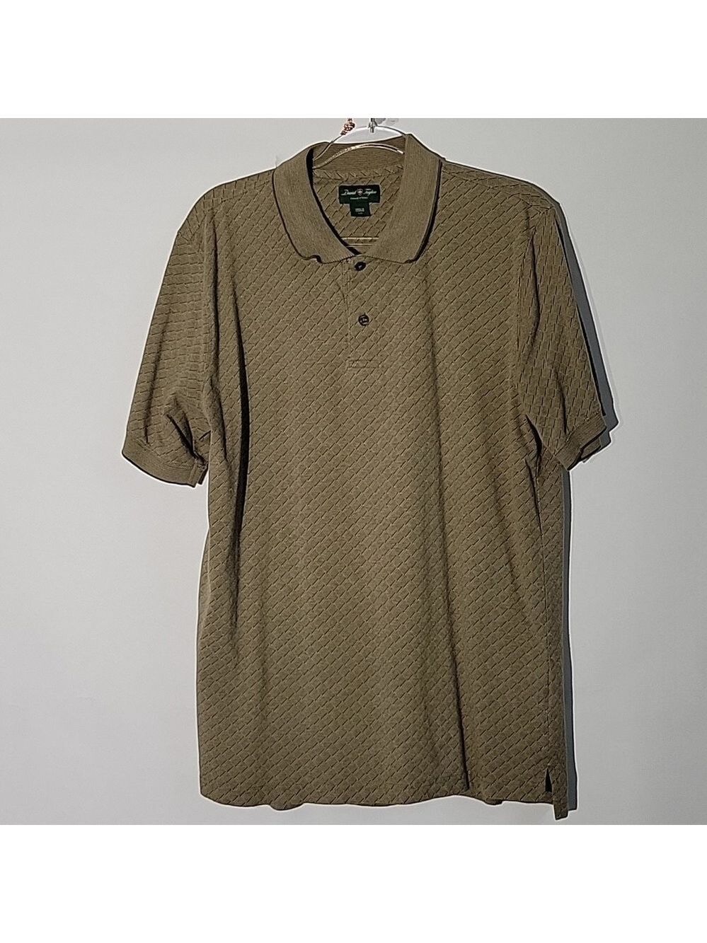 David Taylor Collection Men's Golf Polo, Dark Khaki, Size Large